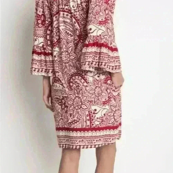 Red Paisley Tunic Dress - Picture 4 of 4